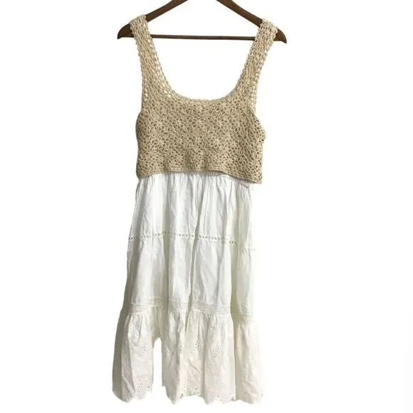 Anthropologie White Beckett Crochet Eyelet Dress Size Small - Picture 3 of 11
